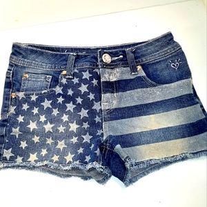 Girls size 10R Justice Premium Jean shorts , stars and stripes